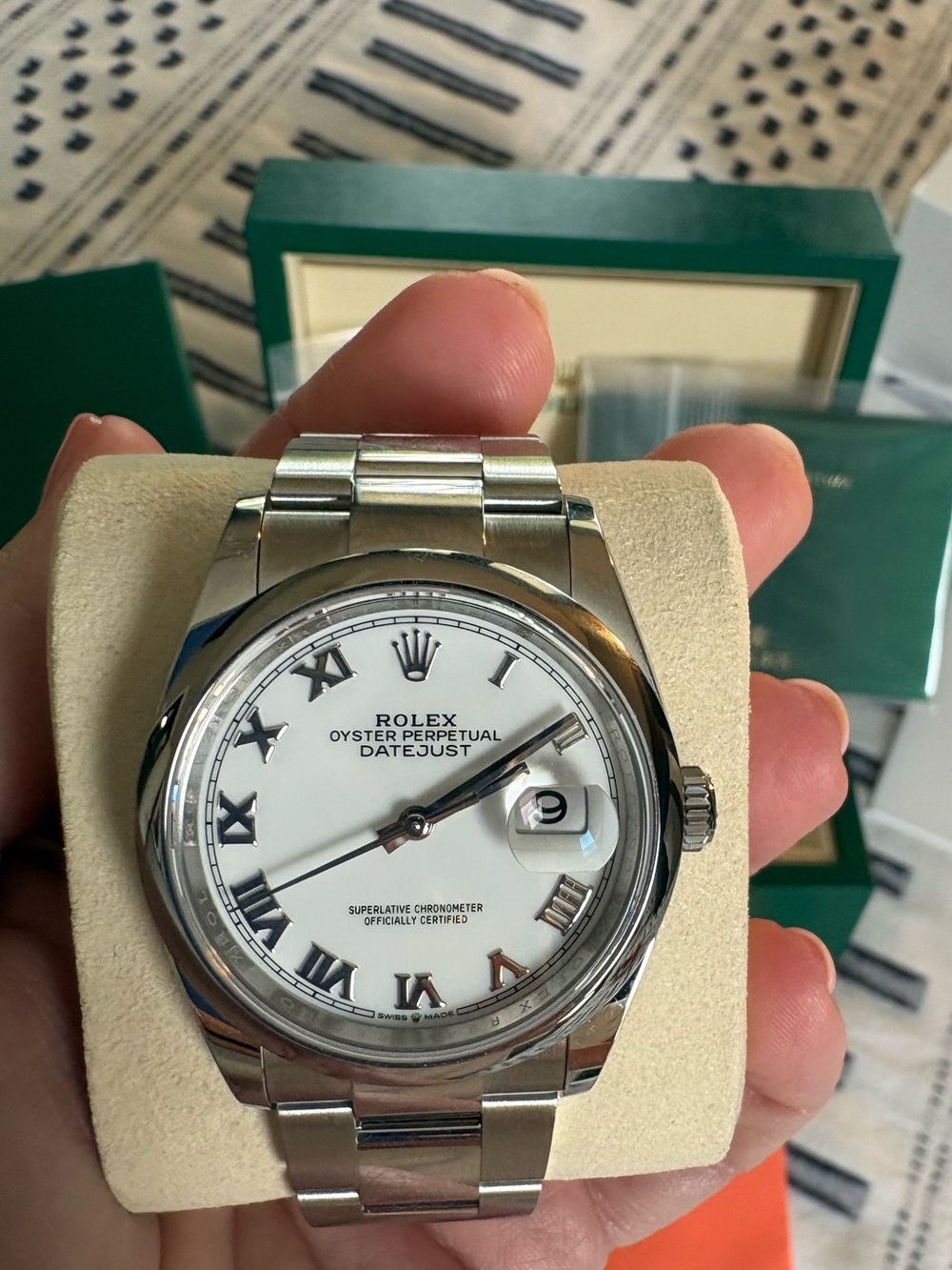 New 2026 Rolex Datejust 36mm Stainless Steel Watch White Roman 126200